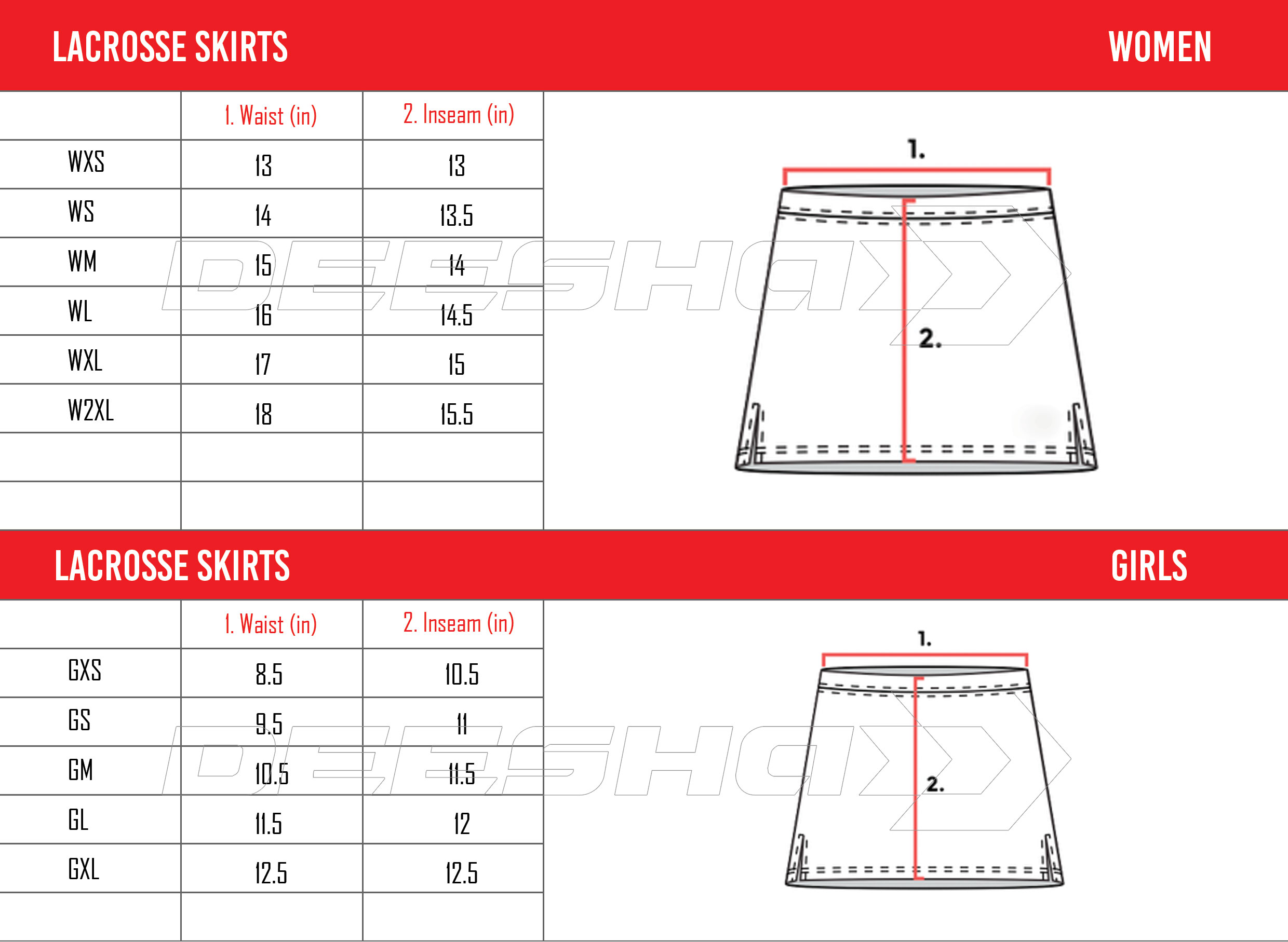Women Lacrossse Skirts